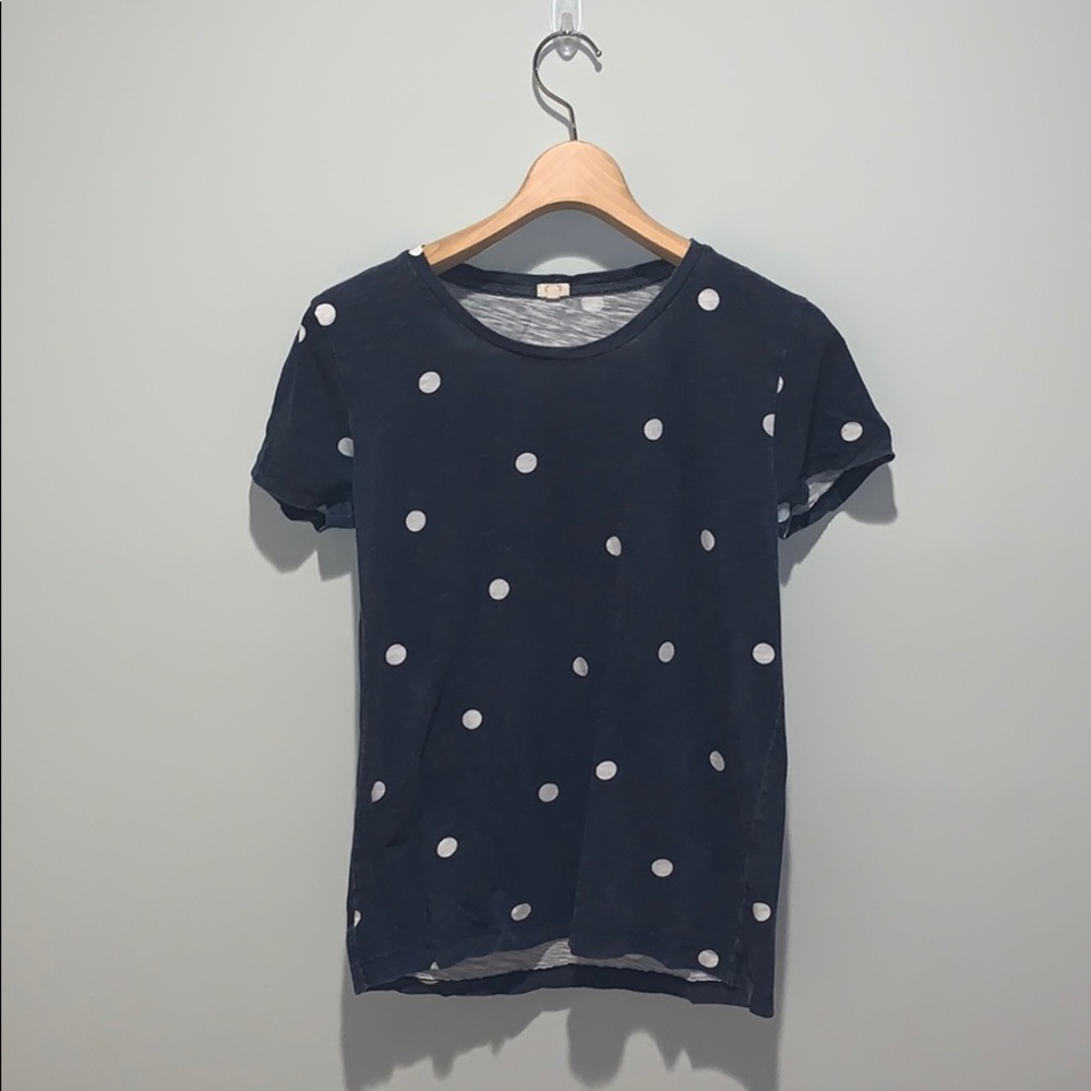 Navy Polka Dot J.Crew Shirt